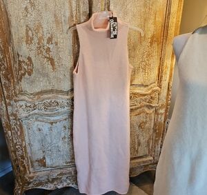 Future Collective Sleeveless Midi Dress in Blush Pink